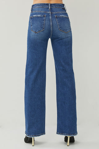 Blue jeans on a gray background