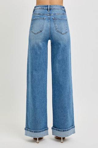 Blue jeans on a white background