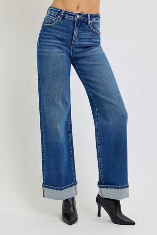 Tummy Control Cuffed Jeans