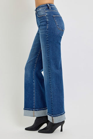 Tummy Control Cuffed Jeans