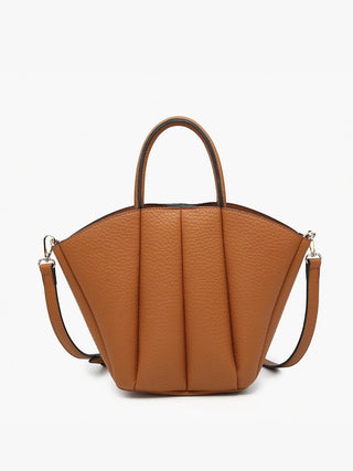 Fan-Pleated Leather Bag