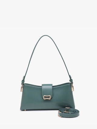 Deep Teal Minimalist Flap Shoulder Bag