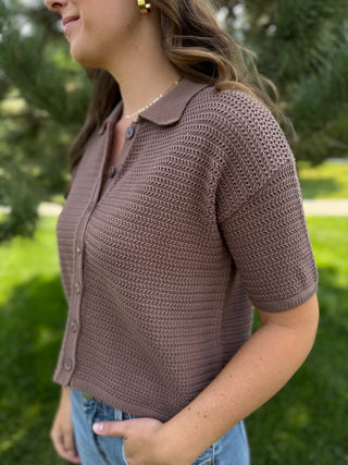 Knit Polo Button Up
