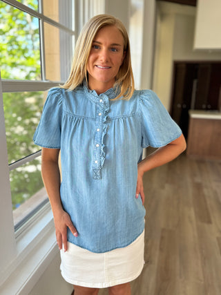 Sable Chambray Top