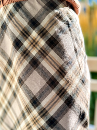 Plaid Bias-Cut Midi Skirt
