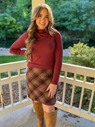 Plaid A-Line Mini Skirt