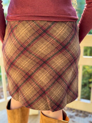 Plaid A-Line Mini Skirt