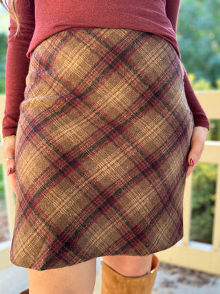 Plaid A-Line Mini Skirt
