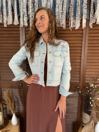 Tribal Embroidered Denim Jacket