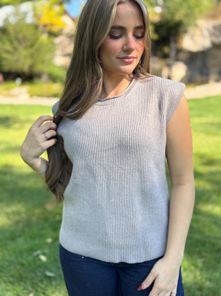 Heather gray dolman sleeve ribbed knit top with dark jeans | V-Rae's Boutique