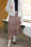 Tiered Satin Skirt