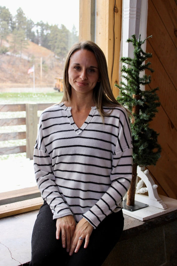 Stripe V-Neck Top