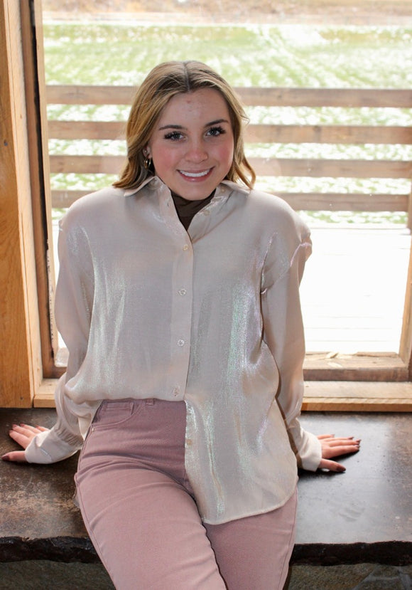 Satin Button Up Blouse