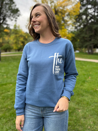 Blue The Way, the Truth, the Life graphic sweatshirt | V-Rae's Boutique