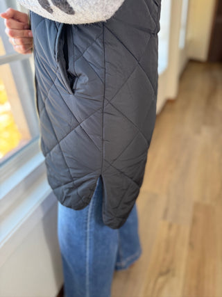 Hooded Quilt Puffer Vest
