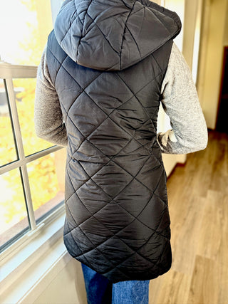 Hooded Quilt Puffer Vest