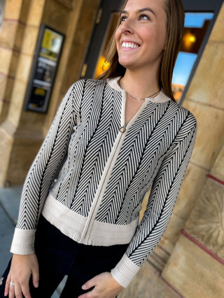 Herringbone Zip Sweater