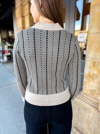Herringbone Zip Sweater
