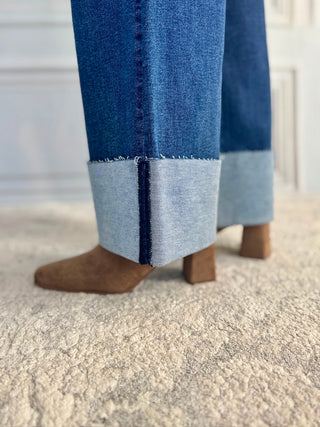 Close-up of blue jeans with a blurred background