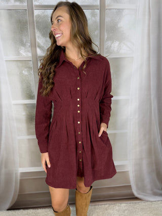 Corduroy Shirt Dress