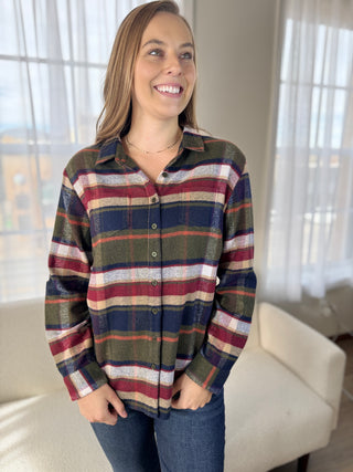 Photo of a woman wearing a flannel