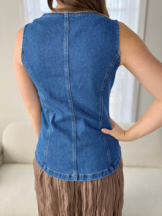 Fitted Denim Vest