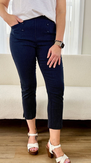 Tribal Pull On Pinstripe Capri - V - Rae’s Boutique