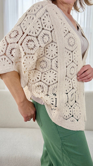 Tribal Boho Crochet Cardigan - V - Rae’s Boutique