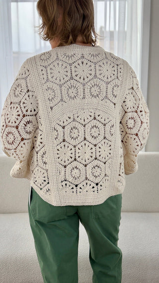 Tribal Boho Crochet Cardigan - V - Rae’s Boutique