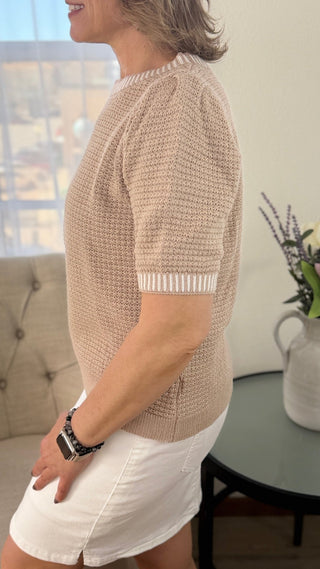 Waffle Knit Sweater - V - Rae’s Boutique