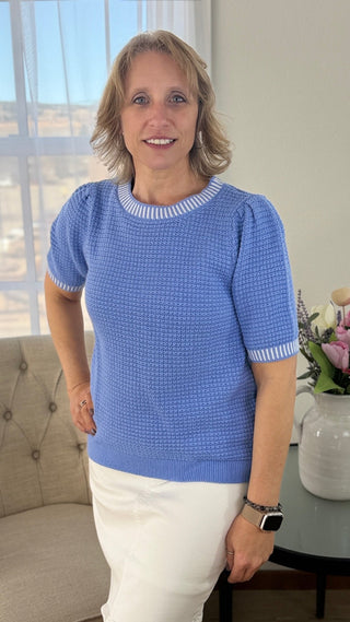 Waffle Knit Sweater - V - Rae’s Boutique