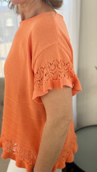 Sunset Short Sleeve Sweater - V - Rae’s Boutique