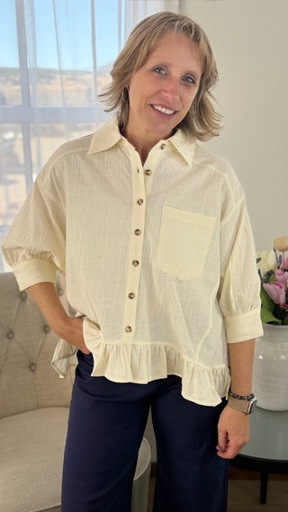 Maggie Button Down - V - Rae’s Boutique
