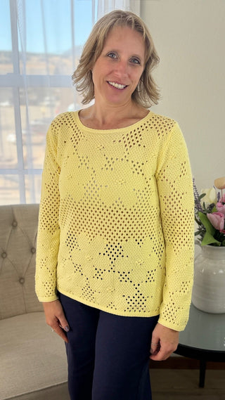 Dorothy Open Knit Top - V - Rae’s Boutique