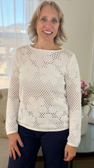 Dorothy Open Knit Top - V - Rae’s Boutique