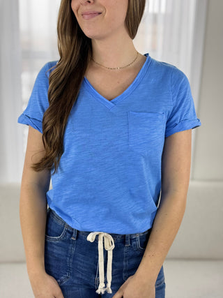 Hanna Basic Slub Top - V - Rae’s Boutique