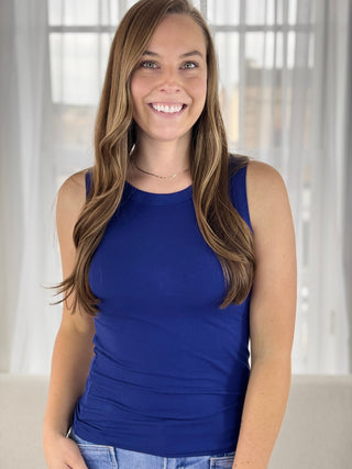 Round Neck Ribbed Tank - V - Rae’s Boutique