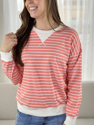 Missy Striped Pullover - V - Rae’s Boutique