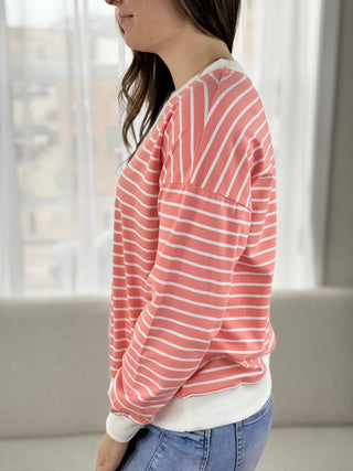 Missy Striped Pullover - V - Rae’s Boutique
