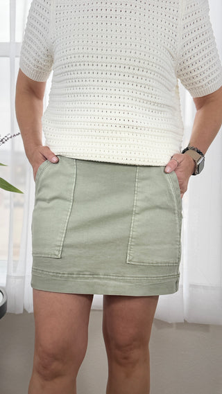 Tribal Audrey Pull-On Denim Skort