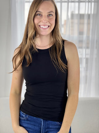 Round Neck Ribbed Tank - V - Rae’s Boutique
