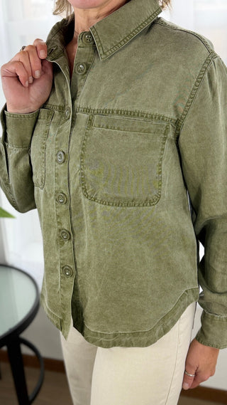 Tribal Utility Collared Shacket - V - Rae’s Boutique