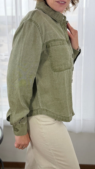 Tribal Utility Collared Shacket - V - Rae’s Boutique