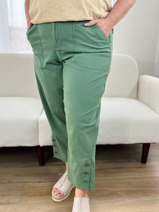 Tribal Button Hem Utility Pants - V - Rae’s Boutique