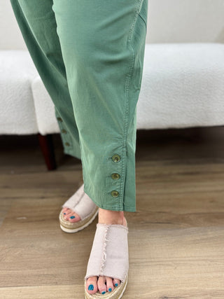 Tribal Button Hem Utility Pants - V - Rae’s Boutique