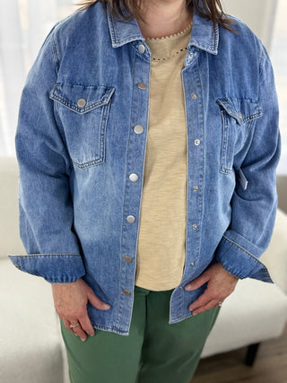 Tribal Snap Front Shirt Jacket - V - Rae’s Boutique