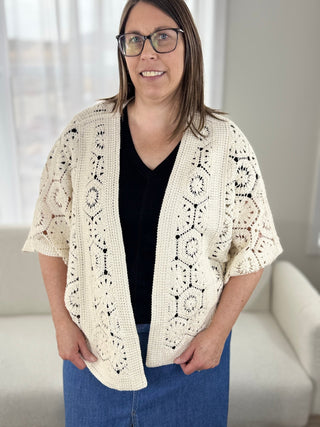 Tribal Boho Crochet Cardigan - V - Rae’s Boutique