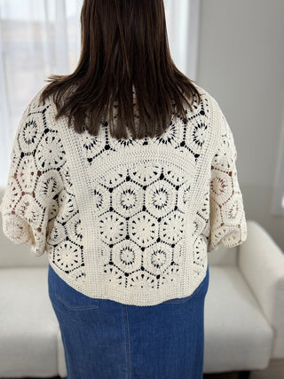 Tribal Boho Crochet Cardigan - V - Rae’s Boutique