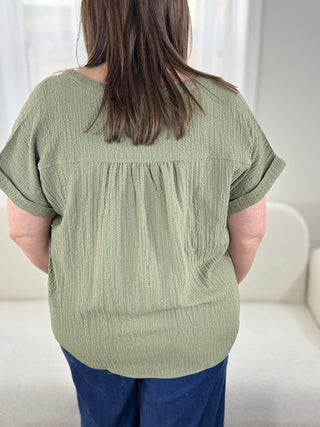 Tribal Everly Textured Blouse - V - Rae’s Boutique