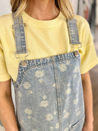Floral Overall Dress - V - Rae’s Boutique